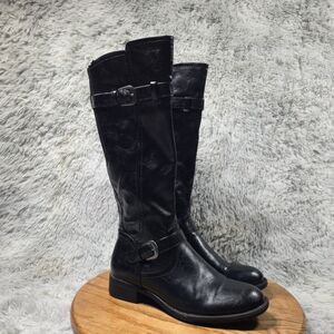 Wear Ever Julia Womens Size 8M Retro Cute Black  Knee High/Calf Zip Up Boots